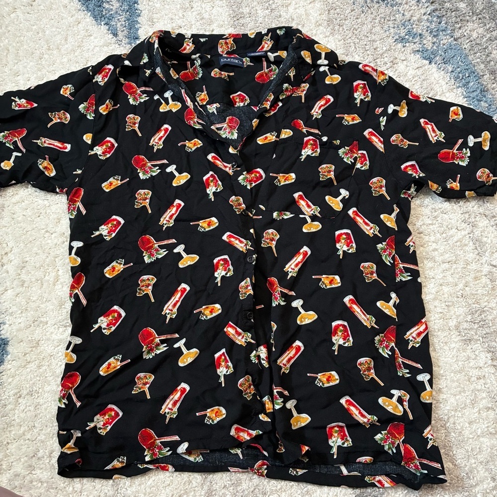 Vintage Puritan Cocktail All-Over Print Button Down